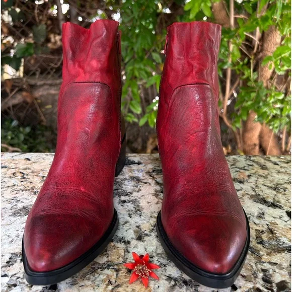 Paul Green Chili Red Ankle Booties - Picture 9 of 13